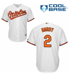 Men's Majestic Baltimore Orioles #2 J.J. Hardy Replica White Home Cool Base MLB Jersey