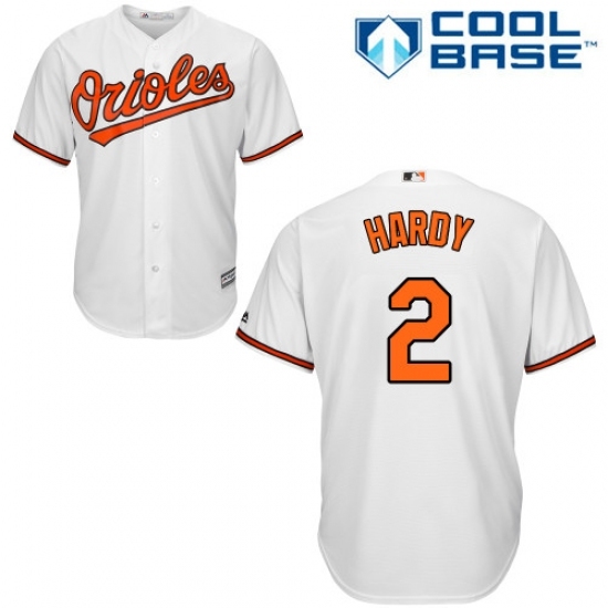 Men's Majestic Baltimore Orioles #2 J.J. Hardy Replica White Home Cool Base MLB Jersey Men's Majestic Baltimore Orioles #2 J.J. Hardy Replica White Home Cool Base MLB Jersey
