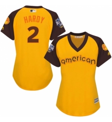 Women's Majestic Baltimore Orioles #2 J.J. Hardy Authentic Yellow 2016 All-Star American League BP Cool Base MLB Jersey Women's Majestic Baltimore Orioles #2 J.J. Hardy Authentic Yellow 2016 All-Star American League BP Cool Base MLB Jersey
