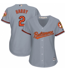 Women's Majestic Baltimore Orioles #2 J.J. Hardy Replica Grey Road Cool Base MLB Jersey Women's Majestic Baltimore Orioles #2 J.J. Hardy Replica Grey Road Cool Base MLB Jersey