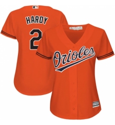 Women's Majestic Baltimore Orioles #2 J.J. Hardy Replica Orange Alternate Cool Base MLB Jersey Women's Majestic Baltimore Orioles #2 J.J. Hardy Replica Orange Alternate Cool Base MLB Jersey