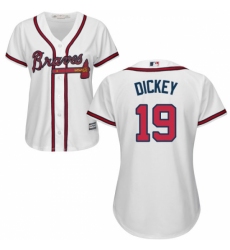 Women's Majestic Atlanta Braves #19 R.A. Dickey Replica White Home Cool Base MLB Jersey