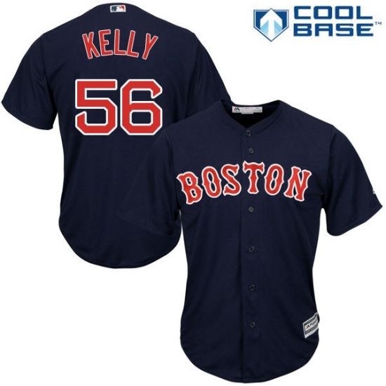 Men's Majestic Boston Red Sox #56 Joe Kelly Replica Navy Blue Alternate Road Cool Base MLB Jersey Men's Majestic Boston Red Sox #56 Joe Kelly Replica Navy Blue Alternate Road Cool Base MLB Jersey