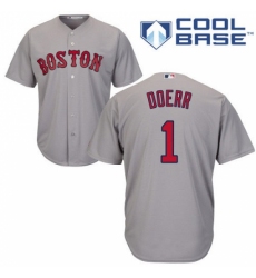 Men's Majestic Boston Red Sox #1 Bobby Doerr Replica Grey Road Cool Base MLB Jersey