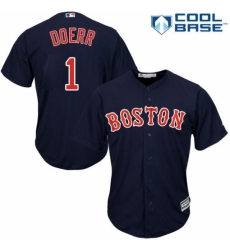Men's Majestic Boston Red Sox #1 Bobby Doerr Replica Navy Blue Alternate Road Cool Base MLB Jersey