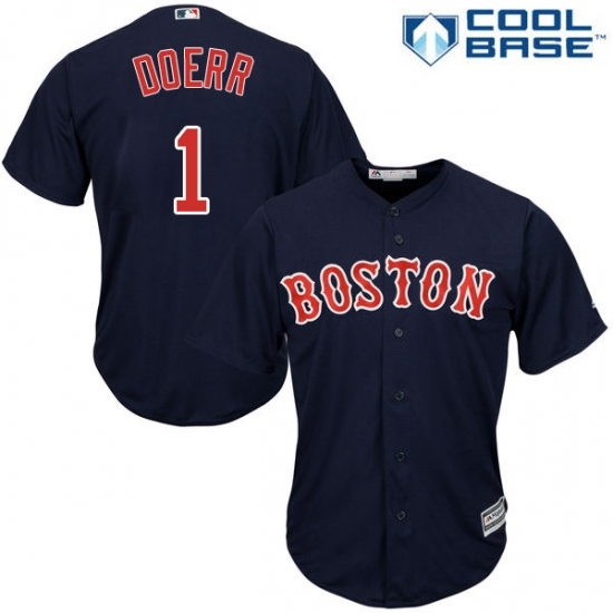 Men's Majestic Boston Red Sox #1 Bobby Doerr Replica Navy Blue Alternate Road Cool Base MLB Jersey Men's Majestic Boston Red Sox #1 Bobby Doerr Replica Navy Blue Alternate Road Cool Base MLB Jersey