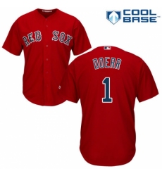 Men's Majestic Boston Red Sox #1 Bobby Doerr Replica Red Alternate Home Cool Base MLB Jersey