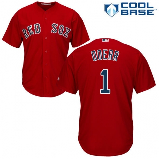 Men's Majestic Boston Red Sox #1 Bobby Doerr Replica Red Alternate Home Cool Base MLB Jersey Men's Majestic Boston Red Sox #1 Bobby Doerr Replica Red Alternate Home Cool Base MLB Jersey