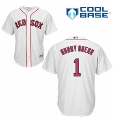 Men's Majestic Boston Red Sox #1 Bobby Doerr Replica White Home Cool Base MLB Jersey