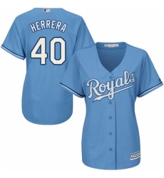 Women's Majestic Kansas City Royals #40 Kelvin Herrera Replica Light Blue Alternate 1 Cool Base MLB Jersey