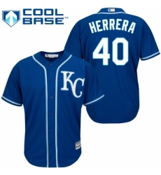 Youth Majestic Kansas City Royals #40 Kelvin Herrera Replica Blue Alternate 2 Cool Base MLB Jersey