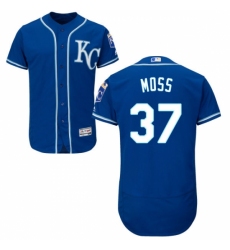 Men's Majestic Kansas City Royals #37 Brandon Moss Blue Flexbase Authentic Collection MLB Jersey