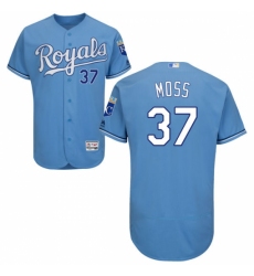 Men's Majestic Kansas City Royals #37 Brandon Moss Light Blue Flexbase Authentic Collection MLB Jersey