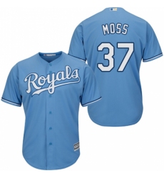 Youth Majestic Kansas City Royals #37 Brandon Moss Replica Light Blue Alternate 1 Cool Base MLB Jersey
