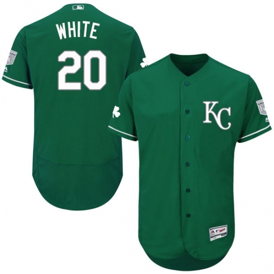 Men's Majestic Kansas City Royals #20 Frank White Green Celtic Flexbase Authentic Collection MLB Jersey Men's Majestic Kansas City Royals #20 Frank White Green Celtic Flexbase Authentic Collection MLB Jersey