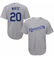 Men's Majestic Kansas City Royals #20 Frank White Replica Grey Road Cool Base MLB Jersey Men's Majestic Kansas City Royals #20 Frank White Replica Grey Road Cool Base MLB Jersey