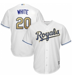 Men's Majestic Kansas City Royals #20 Frank White Replica White Home Cool Base MLB Jersey Men's Majestic Kansas City Royals #20 Frank White Replica White Home Cool Base MLB Jersey
