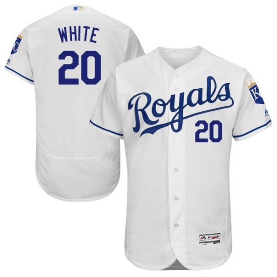 Men's Majestic Kansas City Royals #20 Frank White White Flexbase Authentic Collection MLB Jersey Men's Majestic Kansas City Royals #20 Frank White White Flexbase Authentic Collection MLB Jersey