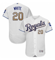 Men's Majestic Kansas City Royals #20 Frank White White Home Flex Base Authentic MLB Jersey Men's Majestic Kansas City Royals #20 Frank White White Home Flex Base Authentic MLB Jersey