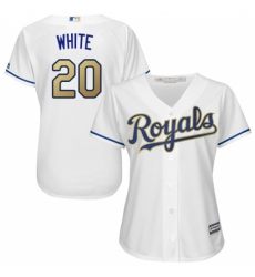 Women's Majestic Kansas City Royals #20 Frank White Replica White Home Cool Base MLB Jersey Women's Majestic Kansas City Royals #20 Frank White Replica White Home Cool Base MLB Jersey