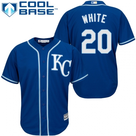 Youth Majestic Kansas City Royals #20 Frank White Replica Blue Alternate 2 Cool Base MLB Jersey Youth Majestic Kansas City Royals #20 Frank White Replica Blue Alternate 2 Cool Base MLB Jersey
