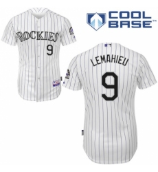 Men's Majestic Colorado Rockies #9 DJ LeMahieu Replica White Home Cool Base MLB Jersey