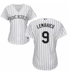 Women's Majestic Colorado Rockies #9 DJ LeMahieu Replica White Home Cool Base MLB Jersey