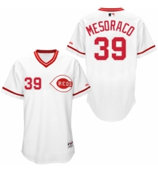 Men's Majestic Cincinnati Reds #39 Devin Mesoraco Replica White 1990 Turn Back The Clock MLB Jersey