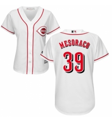 Women's Majestic Cincinnati Reds #39 Devin Mesoraco Replica White Home Cool Base MLB Jersey