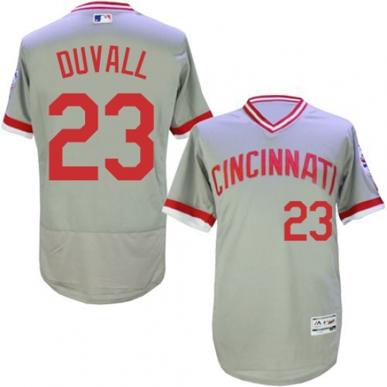 Men's Majestic Cincinnati Reds #23 Adam Duvall Grey Flexbase Authentic Collection Cooperstown MLB Jersey Men's Majestic Cincinnati Reds #23 Adam Duvall Grey Flexbase Authentic Collection Cooperstown MLB Jersey