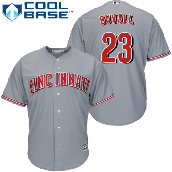 Men's Majestic Cincinnati Reds #23 Adam Duvall Replica Grey Road Cool Base MLB Jersey Men's Majestic Cincinnati Reds #23 Adam Duvall Replica Grey Road Cool Base MLB Jersey
