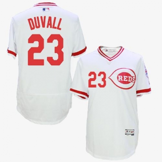 Men's Majestic Cincinnati Reds #23 Adam Duvall White Flexbase Authentic Collection Cooperstown MLB Jersey Men's Majestic Cincinnati Reds #23 Adam Duvall White Flexbase Authentic Collection Cooperstown MLB Jersey