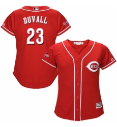 Women's Majestic Cincinnati Reds #23 Adam Duvall Replica Red Alternate Cool Base MLB Jersey Women's Majestic Cincinnati Reds #23 Adam Duvall Replica Red Alternate Cool Base MLB Jersey