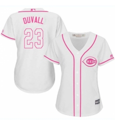 Women's Majestic Cincinnati Reds #23 Adam Duvall Replica White Fashion Cool Base MLB Jersey Women's Majestic Cincinnati Reds #23 Adam Duvall Replica White Fashion Cool Base MLB Jersey