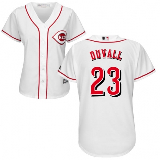 Women's Majestic Cincinnati Reds #23 Adam Duvall Replica White Home Cool Base MLB Jersey Women's Majestic Cincinnati Reds #23 Adam Duvall Replica White Home Cool Base MLB Jersey