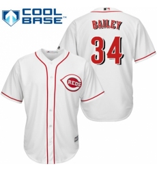 Men's Majestic Cincinnati Reds #34 Homer Bailey Replica White Home Cool Base MLB Jersey Men's Majestic Cincinnati Reds #34 Homer Bailey Replica White Home Cool Base MLB Jersey