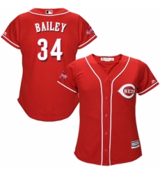 Women's Majestic Cincinnati Reds #34 Homer Bailey Replica Red Alternate Cool Base MLB Jersey Women's Majestic Cincinnati Reds #34 Homer Bailey Replica Red Alternate Cool Base MLB Jersey