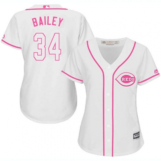 Women's Majestic Cincinnati Reds #34 Homer Bailey Replica White Fashion Cool Base MLB Jersey Women's Majestic Cincinnati Reds #34 Homer Bailey Replica White Fashion Cool Base MLB Jersey