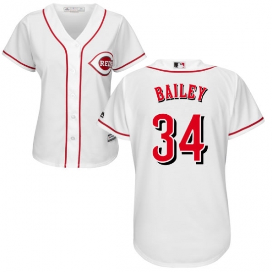 Women's Majestic Cincinnati Reds #34 Homer Bailey Replica White Home Cool Base MLB Jersey Women's Majestic Cincinnati Reds #34 Homer Bailey Replica White Home Cool Base MLB Jersey