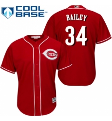 Youth Majestic Cincinnati Reds #34 Homer Bailey Replica Red Alternate Cool Base MLB Jersey