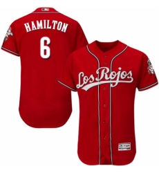 Men's Majestic Cincinnati Reds #6 Billy Hamilton Red Los Rojos Flexbase Authentic Collection MLB Jersey