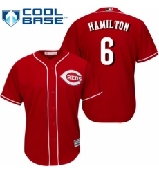 Men's Majestic Cincinnati Reds #6 Billy Hamilton Replica Red Alternate Cool Base MLB Jersey