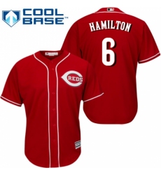 Youth Majestic Cincinnati Reds #6 Billy Hamilton Replica Red Alternate Cool Base MLB Jersey