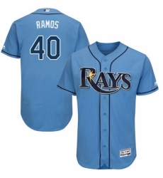 Men's Majestic Tampa Bay Rays #40 Wilson Ramos Alternate Columbia Flexbase Authentic Collection MLB Jersey