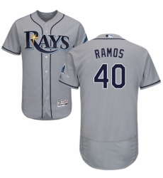 Men's Majestic Tampa Bay Rays #40 Wilson Ramos Grey Flexbase Authentic Collection MLB Jersey