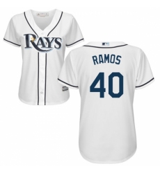 Women's Majestic Tampa Bay Rays #40 Wilson Ramos Replica White Home Cool Base MLB Jersey