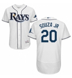 Men's Majestic Tampa Bay Rays #20 Steven Souza Home White Flexbase Authentic Collection MLB Jersey