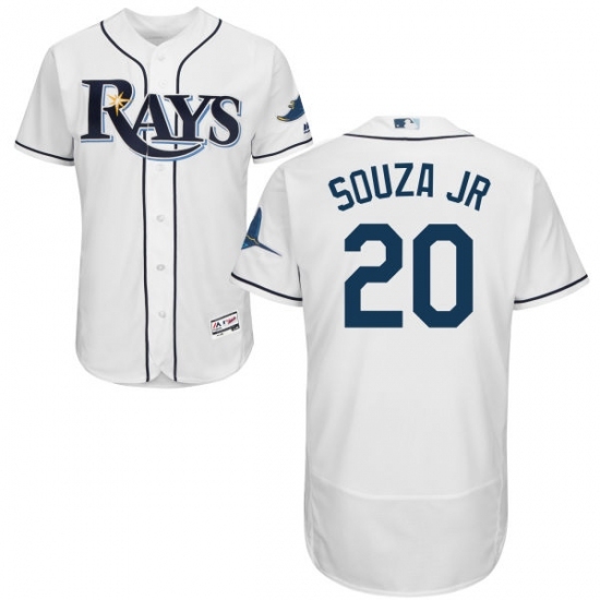 Men's Majestic Tampa Bay Rays #20 Steven Souza Home White Flexbase Authentic Collection MLB Jersey Men's Majestic Tampa Bay Rays #20 Steven Souza Home White Flexbase Authentic Collection MLB Jersey
