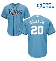 Men's Majestic Tampa Bay Rays #20 Steven Souza Replica Light Blue Alternate 2 Cool Base MLB Jersey Men's Majestic Tampa Bay Rays #20 Steven Souza Replica Light Blue Alternate 2 Cool Base MLB Jersey
