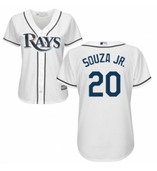 Women's Majestic Tampa Bay Rays #20 Steven Souza Authentic White Home Cool Base MLB Jersey